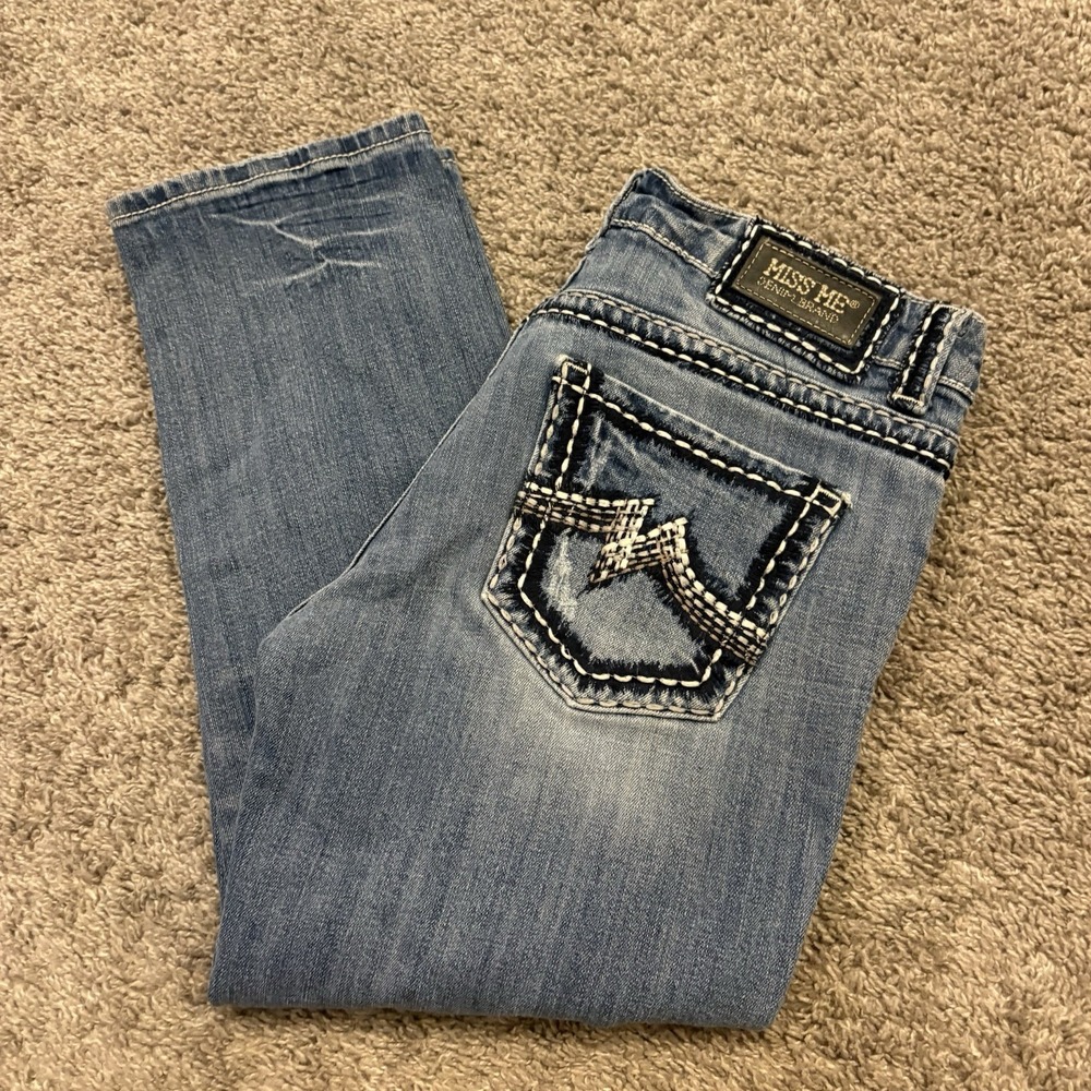 Miss Me Women's Size 28 FITS 32 Waist (32x25) Boyfriend Straight Jeans JPB1026-2